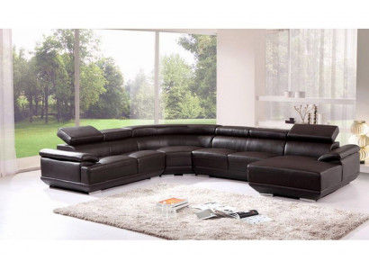 Wunnlandschaft Ecksofa Ledersofa mat USB, Sofa Couch Polster Sëtz Eck Garnitur