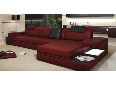 Rout Design Wunnzëmmer Couch Stoff Sofa Polster Eck Textil Garnitur LED + USB