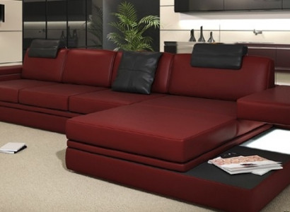 Rout Design Wunnzëmmer Couch Stoff Sofa Polster Eck Textil Garnitur LED + USB
