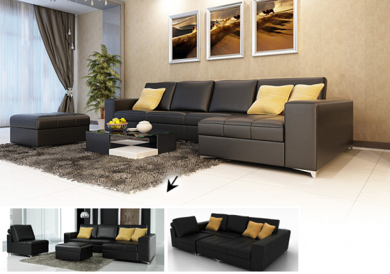 Liederennsofa Sofa Canapé USB Wohnlandschaft Ecksofa Garnitur Design Modern Nei K5005