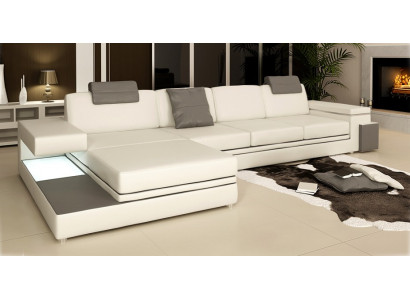 Ecksofa mat USB Sofa Canapé Wunngéi Sëtz Eck Garnitur Lieder Textil PHM88