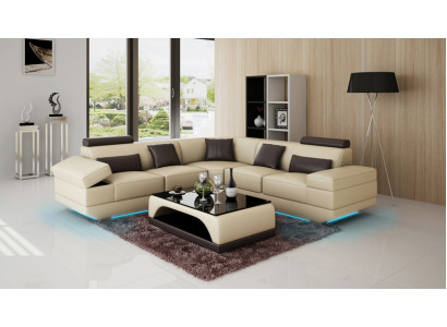 Ledercouch Couch Wunnlandschaft Eckcouch Eck Garnitur Moossfabrikatioun Modern Couch USB