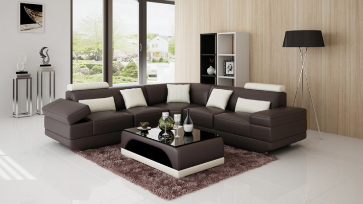 Ledercouch Couch Wunnlandschaft Eckcouch Eck Garnitur Moossfabrikatioun Modern Couch USB