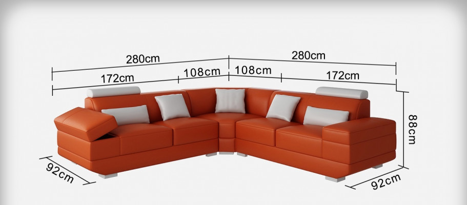 Ledercouch Couch Wunnlandschaft Eckcouch Eck Garnitur Moossfabrikatioun Modern Couch USB