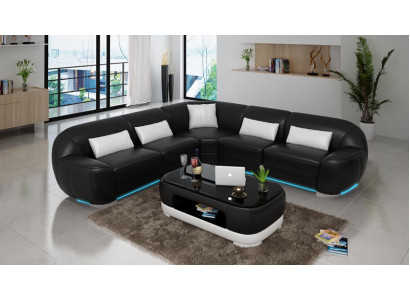 Lieder Canapé Couch Wohnlandschaft Ecksofa Eck Garnitur Modern Sofa USB Moosféierung