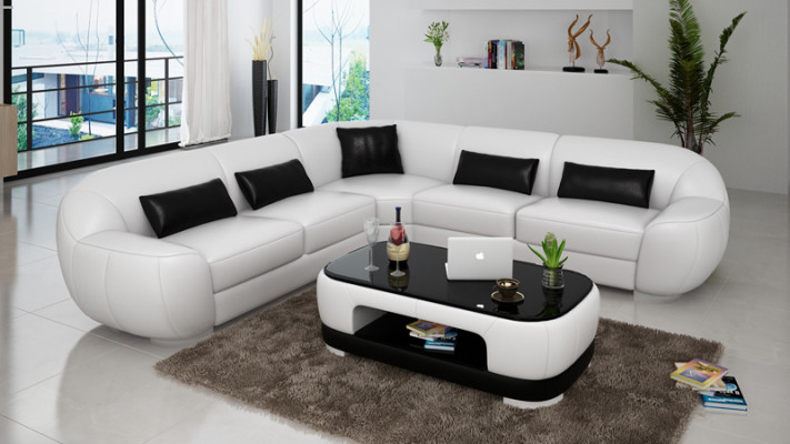 Lieder Canapé Couch Wohnlandschaft Ecksofa Eck Garnitur Modern Sofa USB Moosféierung