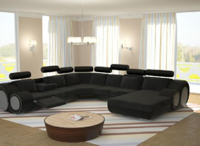 Canapé mat USB Designer Wunnlandschaft U-Form Canapé Ecksofa Polsterserie Nei