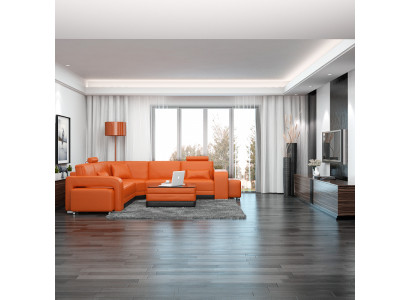 Ledercouch mat USB Wunnlandschaft Eckcouch Eck Garnitur Design Modern Couch F3017B