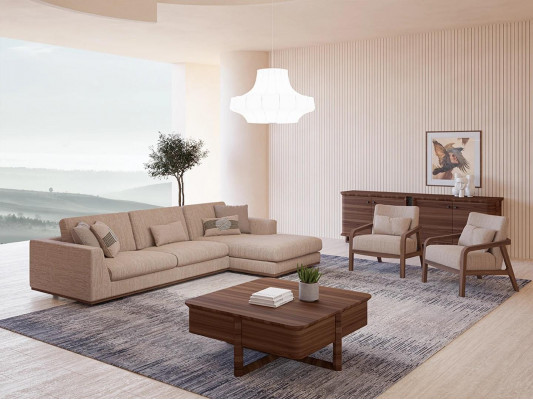 Nei Couch-Setzgrupp Wunnzëmmer Designer 2x Still Luxus Beige Gepolstert Miwwelen