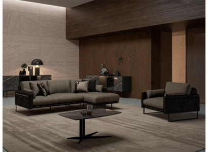 Luxus Sofagarnitur Sofa Couch L-Form Polstermöbel Fauteuil Designer Dësch.