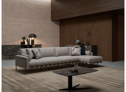 Wunnzëmmer Polster Textil Polstersofa L-Form Ariichtung Luxus Designer Miwwelen