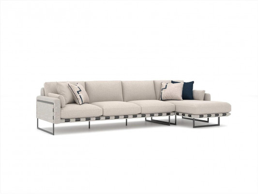 Wunnzëmmer Polster Textil Polstersofa L-Form Ariichtung Luxus Designer Miwwelen