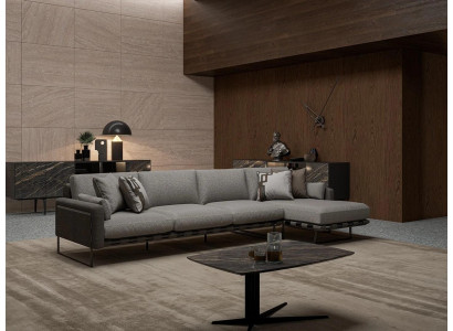 Sofa Ecksofa Wunnzëmmer Eckcouch Couch Polster Textil Garnitur Eck Polsterméiwen