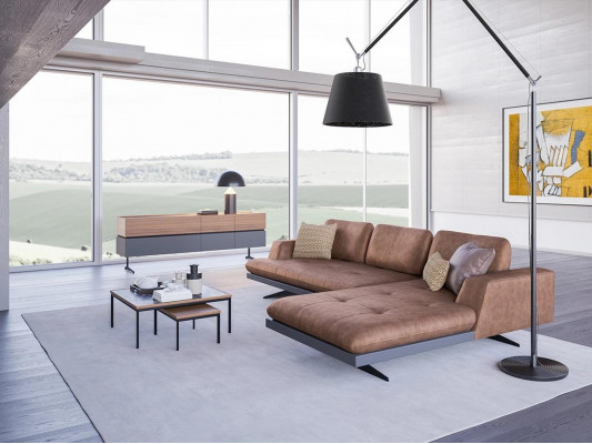 Wunnzëmmer Lieder Eckcanapé L-Form Polstermiwwelen Modern Entspanungs-Canapé Couch