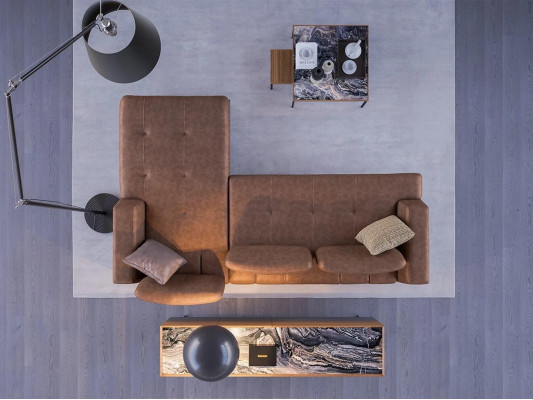 Wunnzëmmer Lieder Eckcanapé L-Form Polstermiwwelen Modern Entspanungs-Canapé Couch