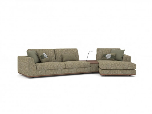 Wunnzëmmersaz 2 Stécker Komplett Ecksofa L-Form Relax Miwwelen Fotell Modern Textil