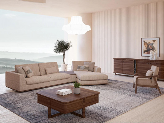 Designer beige Sofaen L-Form Polstermöbel Ecksofa Neie Luxus Sesselen Wunnzëmmer