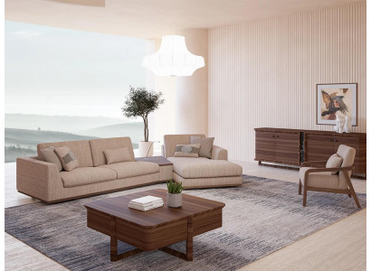 Designer beige Sofaen L-Form Polstermöbel Ecksofa Neie Luxus Sesselen Wunnzëmmer