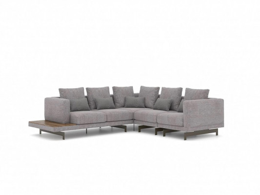 Sofa Couch L-Form Designer Gro Ecksofa Textil Luxus Wunnzëmmer Ariichtung