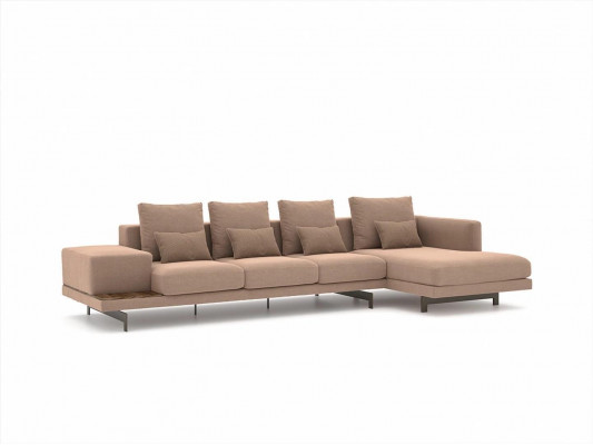 Luusus Crème Eckcanapé L-Form Polstermöbel Wunnzëmmer Designer Ariichtung