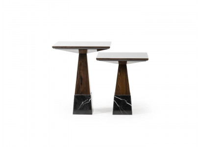 Wunnzëmmer Dëscher Set 2x Säitentësch Design Kaffisdësch Holz Ariichtung