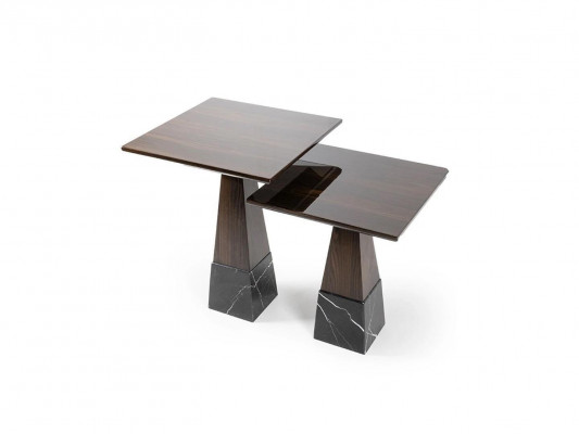 Wunnzëmmer Dëscher Set 2x Säitentësch Design Kaffisdësch Holz Ariichtung