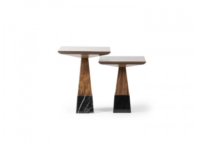 2x Niewentafel Holz Kaffisdësch Wunnzëmmer Luxus Design Miwwelen Ariichtung