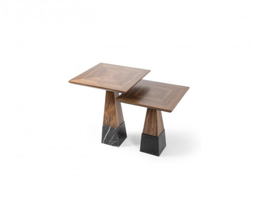 2x Niewentafel Holz Kaffisdësch Wunnzëmmer Luxus Design Miwwelen Ariichtung