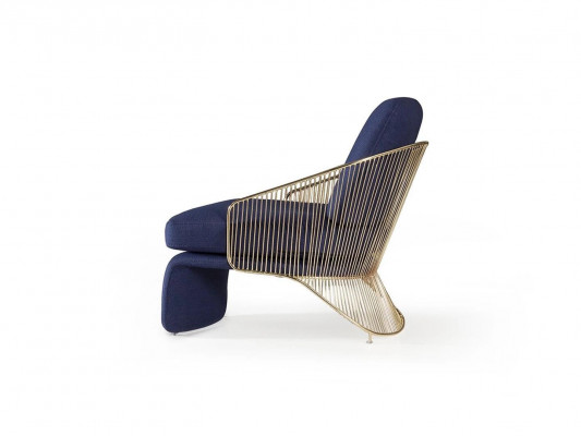 Blo Monniquéieren Luxus Fauteuil Ariichtung Wunnzëmmer Designer Polster maachen.