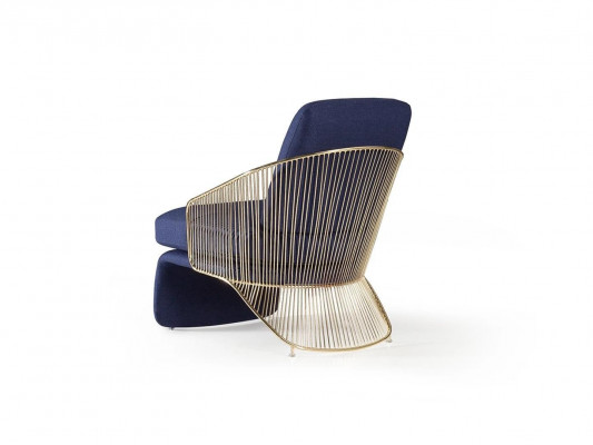 Blo Monniquéieren Luxus Fauteuil Ariichtung Wunnzëmmer Designer Polster maachen.