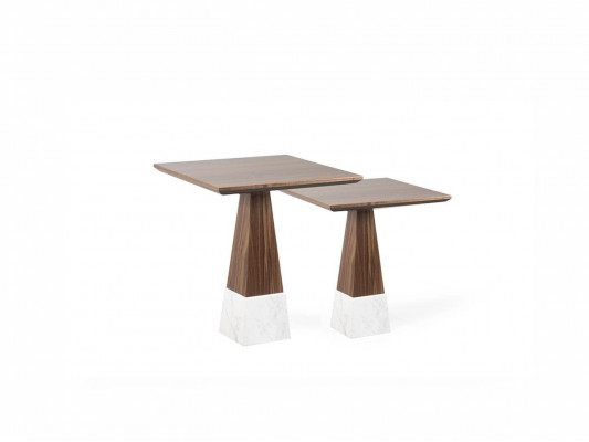 2x Bëschttisch Komplett Dëscher Wunnzëmmer Set Design Kaffisdësch Nei