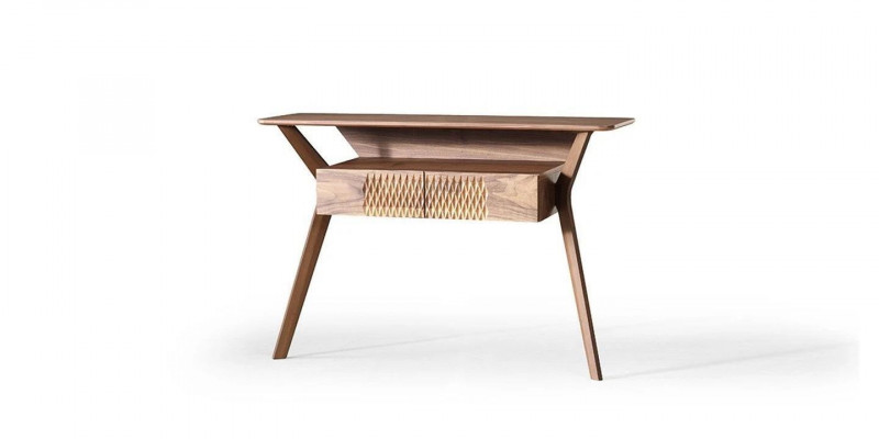 Wunnzëmmer Luxus Konsolendësch Braun Holz Dësch Modernen Design Konsole