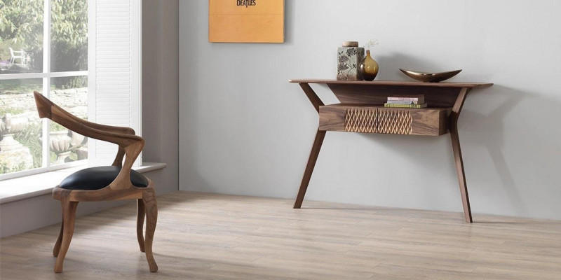 Wunnzëmmer Luxus Konsolendësch Braun Holz Dësch Modernen Design Konsole