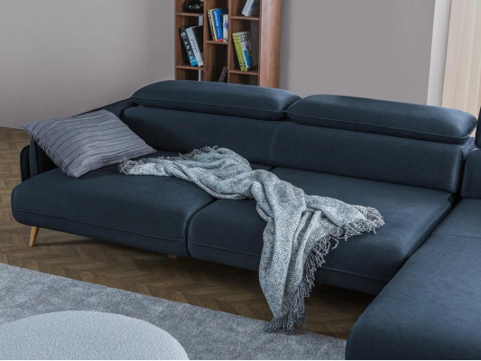 Designer Wunnzëmmer Sofas L-Form Ariichtung Polstermööbel Schwaarz Ecksofa