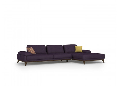Luxus Eck Garnitur Wunnzëmmer Lila Ecksofa L-Form Ariichtung Sofa Couch Nei