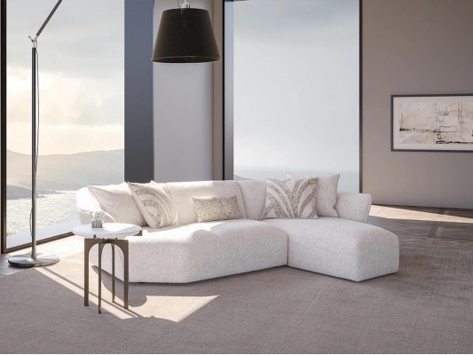 Designer Sofa Couch Wäiss Ariichtung Wunnzëmmer Ecksofa L-Form Polstermébel