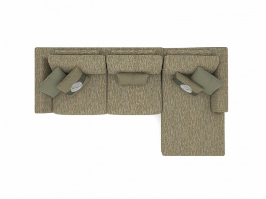 Gréng Eckcouch L-Form Wunnzëmmer Polstermiwwel Modern Textil Sofa Couch