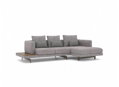Wunnzëmmer Garnitur Eckzofa L-Form Gri Sofa Couch Designer Polstermöbel