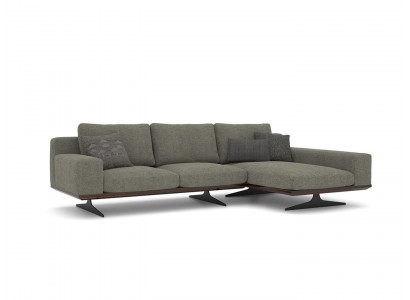 Grau Designer Ecksofa L-Form Relax Wunnzëmmer Polstersofa Luxus Modern Miwwelen