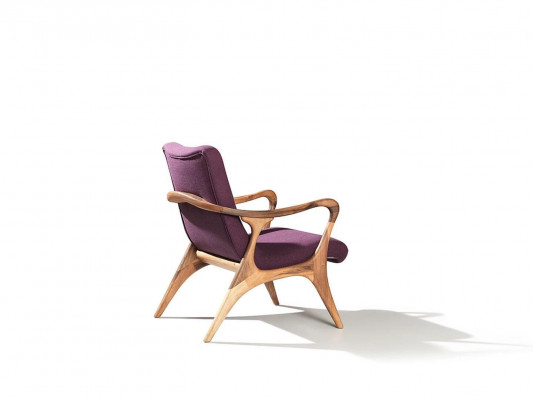 Design Sëtzmiwwel Lila Fotell Canapé Sëtz Wunnzëmmer Holz Modern Polster Stoff