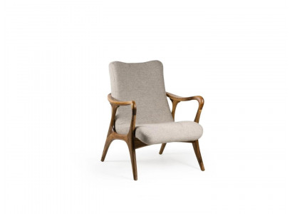 Wunnzëmmer Fauteuil Canapé Sëtz Modern Holz Design Textil Polsterfauteuil Nei