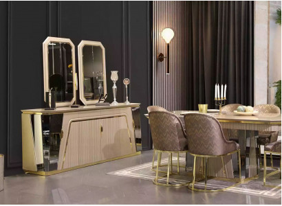 Modern Iesszëmmer Set Iessdësch Anrichte mat Spigel nei Luxus Ariichtung Nei