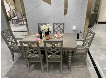 Iesszëmmer Garnitur Dësch Stull Hocker Iessgarnitur Still Set 6tlg Antik Stil Nei