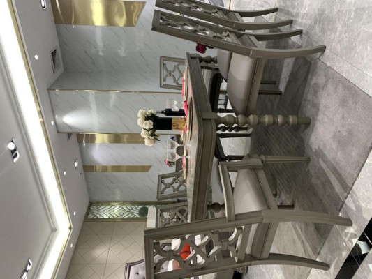 Iesszëmmer Garnitur Dësch Stull Hocker Iessgarnitur Still Set 6tlg Antik Stil Nei