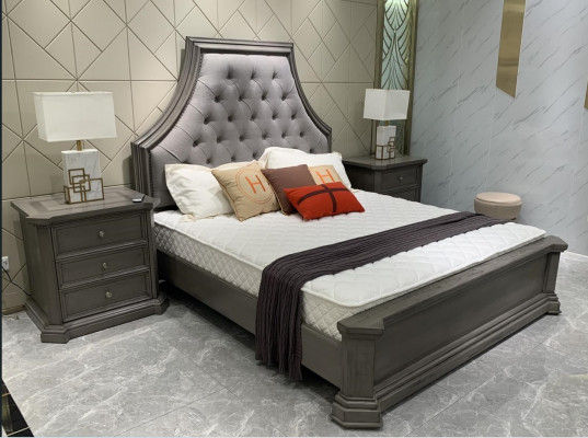 Schlofkummer Eebett Design Duebelbett Chesterfield Bett Polster Better Miwwelen