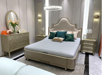 Schlofzëmmer Design Bett Set Garnitur Better 2x Nuetsdësch 3tlg. Miwwelen Komplett