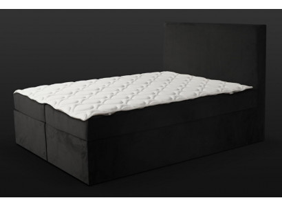 Schwaarzt Duebelbett Klassesch Schlofzëmmermiwwel Design Eleganten Stoff nei