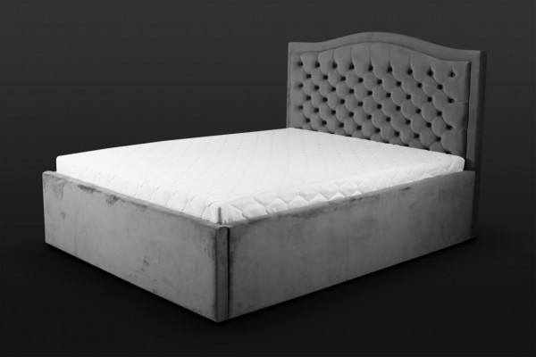 Groue Chesterfield-Bett Klassesch Schlofzëmmer-Miwweldesign Elegant Stof