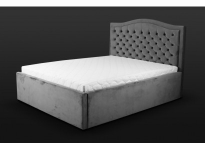 Groue Chesterfield-Bett Klassesch Schlofzëmmer-Miwweldesign Elegant Stof