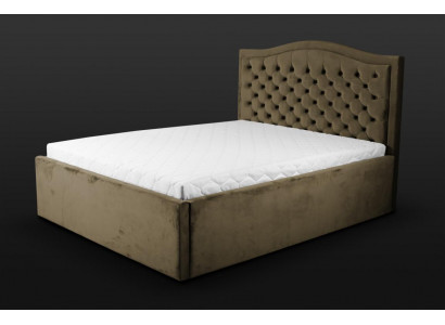Grénge Chesterfield Bett Klassesch Schlofzëmmermiwwel Design Elegante Stoff.